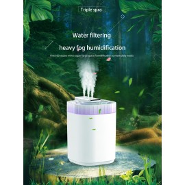 Silent Rhythm Humidifier, Home 101.44oz Large Capacity Three Spout Heavy Fog Mute Office Bedroom Humidifier