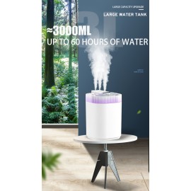 Silent Rhythm Humidifier, Home 101.44oz Large Capacity Three Spout Heavy Fog Mute Office Bedroom Humidifier