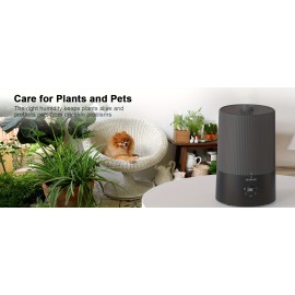 4L top filled ultrasonic cold mist humidifier low noise with night light timer sleep mode aromatherapy function black