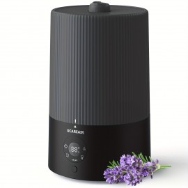 4L top filled ultrasonic cold mist humidifier low noise with night light timer sleep mode aromatherapy function black