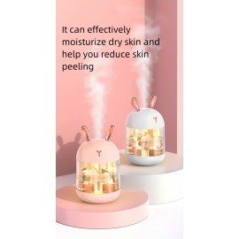 1pc Cute Pet Humidifier With Two Spray Modes, 10.14oz Water Tank Lasts Up To 10 Hours, 7 Color LED Lights Changing Mini Humidifiers, 20dB Quiet Humidifiers, Waterless Auto Shut-off For Bedroom, Kidsroom, Home, Office