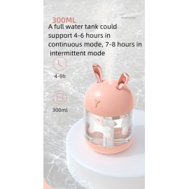 1pc Cute Pet Humidifier With Two Spray Modes, 10.14oz Water Tank Lasts Up To 10 Hours, 7 Color LED Lights Changing Mini Humidifiers, 20dB Quiet Humidifiers, Waterless Auto Shut-off For Bedroom, Kidsroom, Home, Office