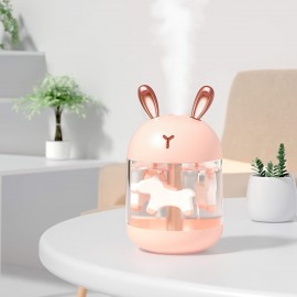 1pc Cute Pet Humidifier With Two Spray Modes, 10.14oz Water Tank Lasts Up To 10 Hours, 7 Color LED Lights Changing Mini Humidifiers, 20dB Quiet Humidifiers, Waterless Auto Shut-off For Bedroom, Kidsroom, Home, Office