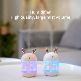 1pc Cute Pet Humidifier With Two Spray Modes, 10.14oz Water Tank Lasts Up To 10 Hours, 7 Color LED Lights Changing Mini Humidifiers, 20dB Quiet Humidifiers, Waterless Auto Shut-off For Bedroom, Kidsroom, Home, Office