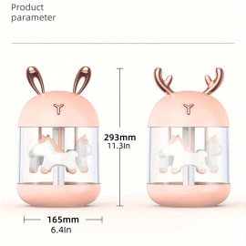 1pc Cute Pet Humidifier With Two Spray Modes, 10.14oz Water Tank Lasts Up To 10 Hours, 7 Color LED Lights Changing Mini Humidifiers, 20dB Quiet Humidifiers, Waterless Auto Shut-off For Bedroom, Kidsroom, Home, Office