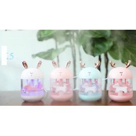 1pc Cute Pet Humidifier With Two Spray Modes, 10.14oz Water Tank Lasts Up To 10 Hours, 7 Color LED Lights Changing Mini Humidifiers, 20dB Quiet Humidifiers, Waterless Auto Shut-off For Bedroom, Kidsroom, Home, Office