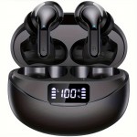 True Wireless Stereo Eabuds, TWS Noise Cancelling Headphones, Sport Headset, Touch Control Earphones With Led Charging Case