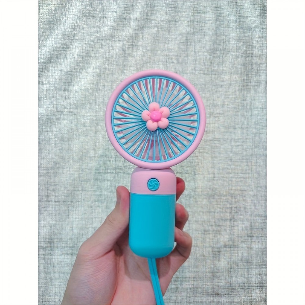 Blue Portable Handheld Fan Mini Fan, Personal Handheld Fan, USB Rechargeable Small Portable Fan, Pocket Sized Mini Fan, Cool Small Convenient Fan, Suitable For Beach Outdoor Travel