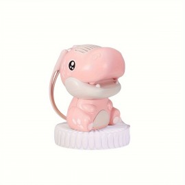 1 pc Pink Dinosaur Fan, Cartoon Neck Hanging Handheld Bladeless Fan, Small Portable USB Charging Small Fan, Summer Office And Class Essential Bladeless Powerful Rechargeable Silent Fan