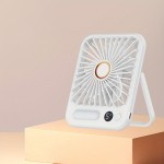 Portable Mini Desktop Fan with LED Night Light, 5-Speed Digital Display, Quiet Operation, USB Rechargeable, Long Battery Life for Home, Office, Travel, and Camping