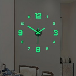 Luminous Large 3D Digital Wall Clock - USB Lamps with Silent Operation, Perfect for Living Room & Bedroom - Auto-Light Feature in Dark Environments for Easy Time Telling