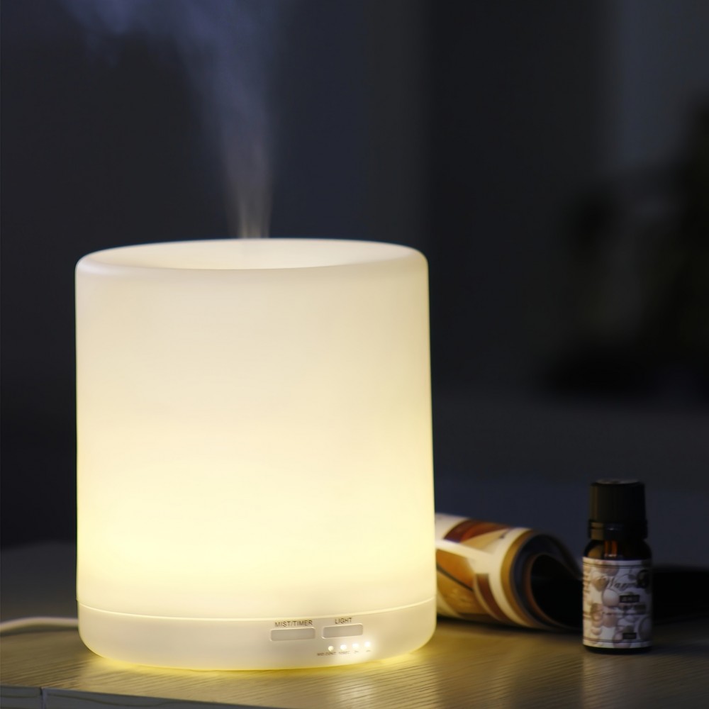 400ml pure white plastic warm yellow light aroma diffuser