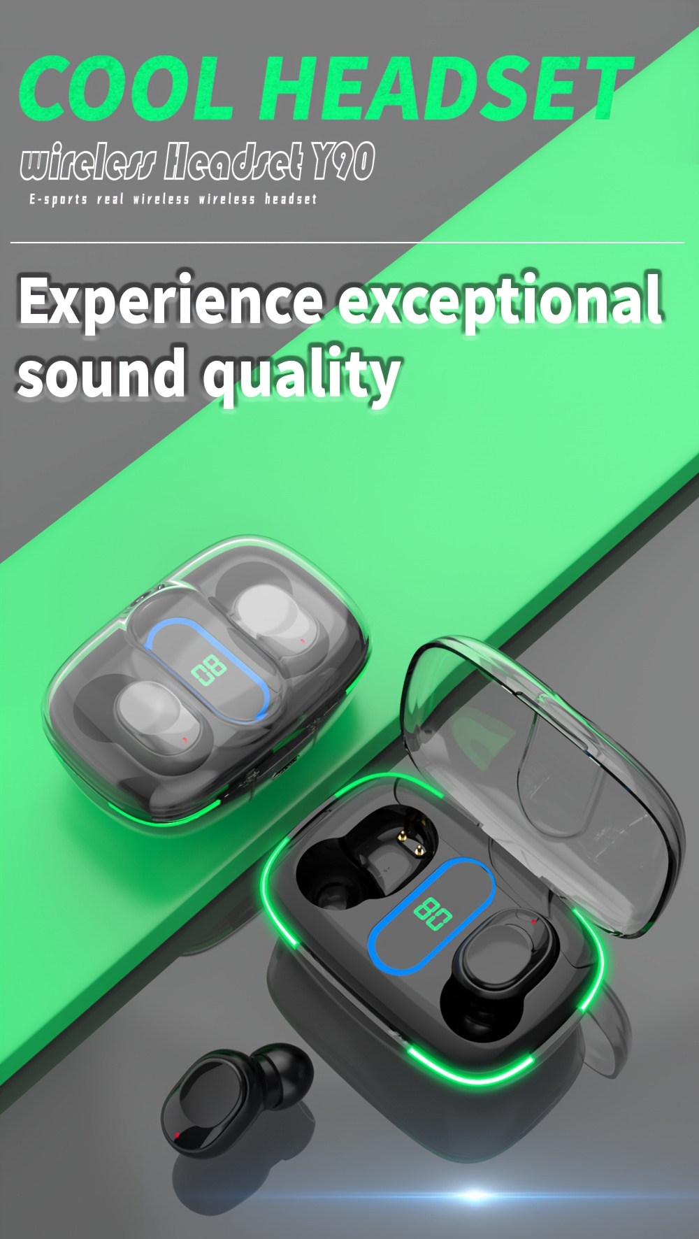 2024 new style wireless earphones headphones with led display touch in eartws wireless earbuds sports music game headset for ios android details 0