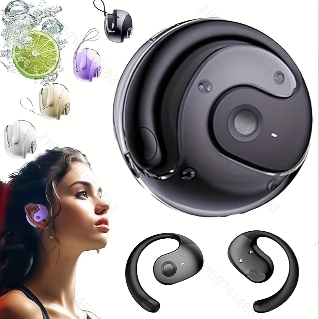 1pc wireless 5 3 earbuds bass stereo   ear style hd voice with smart noise reduction sports headset with wireless charging case for running workout details 8