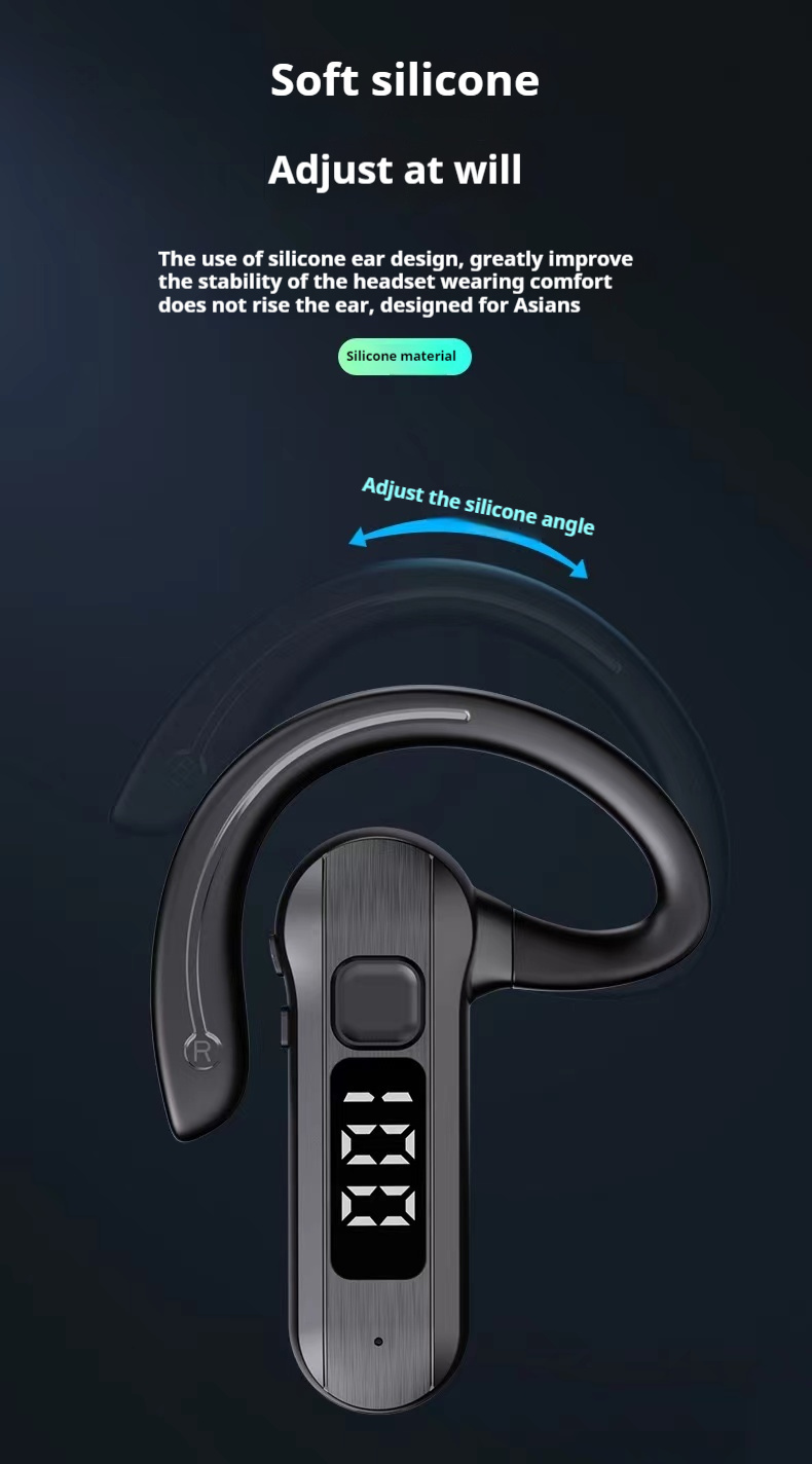 single earphone wireless with digital display car driving hd call headset ideal choice for sports and exercise details 1