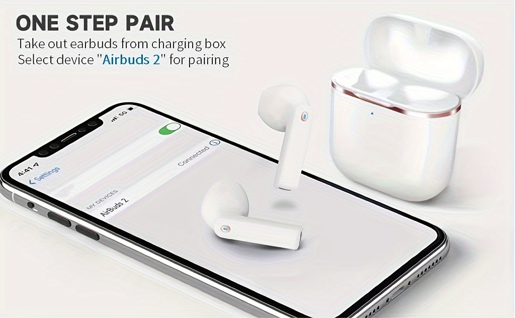 wireless earbuds headphones earphones noise cancelling headset deep bass long battery wireless headphones with mic for iphone android details 2