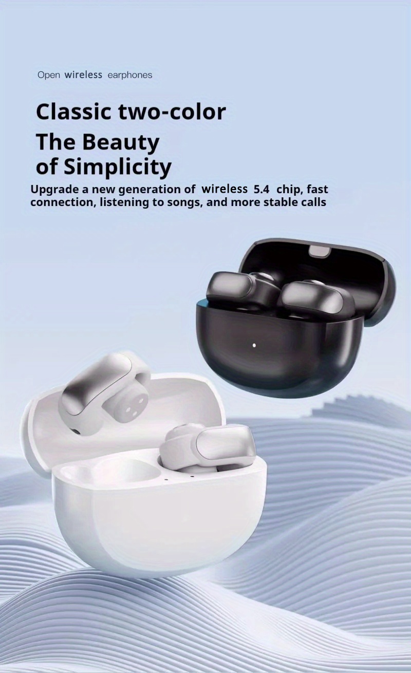 2024 premium wireless clip on earbuds with surround sound high fidelity audio long battery   control built in mic for calls ideal for sports gaming design details 0