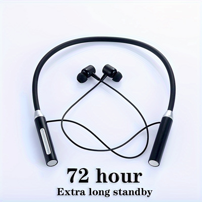 the new wireless neck hanging headphones adopt enc to reduce noise   and high quality calls are suitable for sports and running   music holiday gifts and are unisex details 0