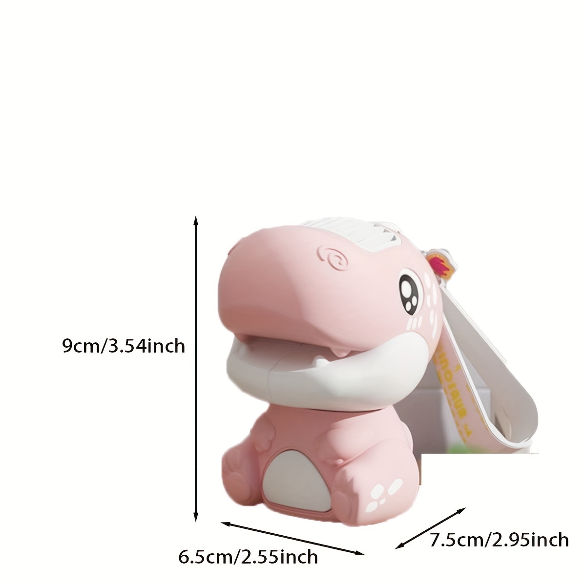 1 pc pink dinosaur fan cartoon neck hanging handheld bladeless fan small portable usb charging small fan summer office and class essential bladeless powerful rechargeable silent fan details 3