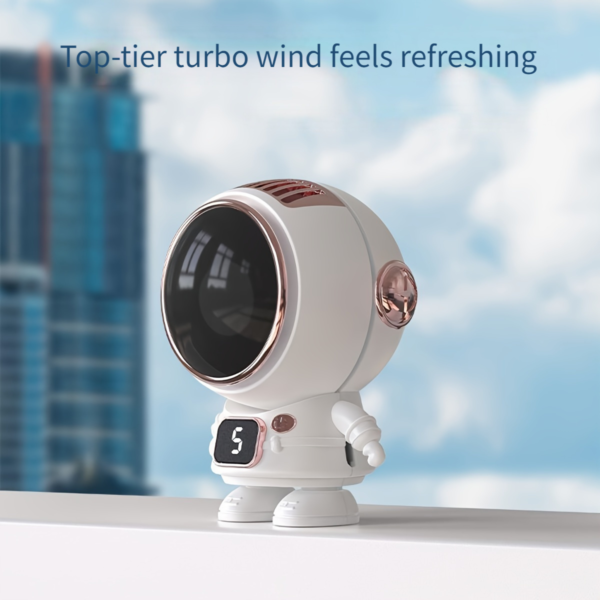 equipped with a five speed display screen usb handheld electric fan summer portable neck hanging small fan holiday gift astronaut mini fan outdoor usb large wind hanging neck fan details 1