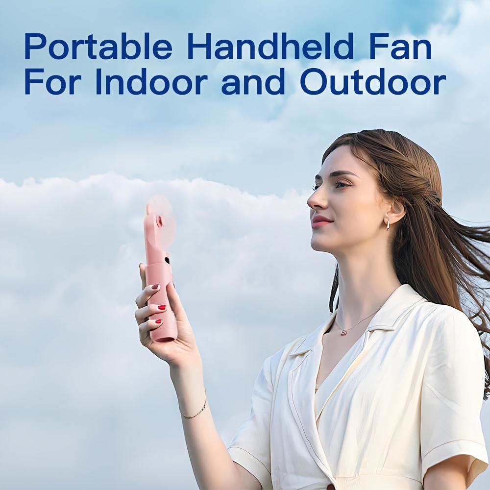   portable handheld fan mini hand held fan foldable small fan with usb rechargeable 2000mah battery mini pocket fan for travel and outdoor activities details 0