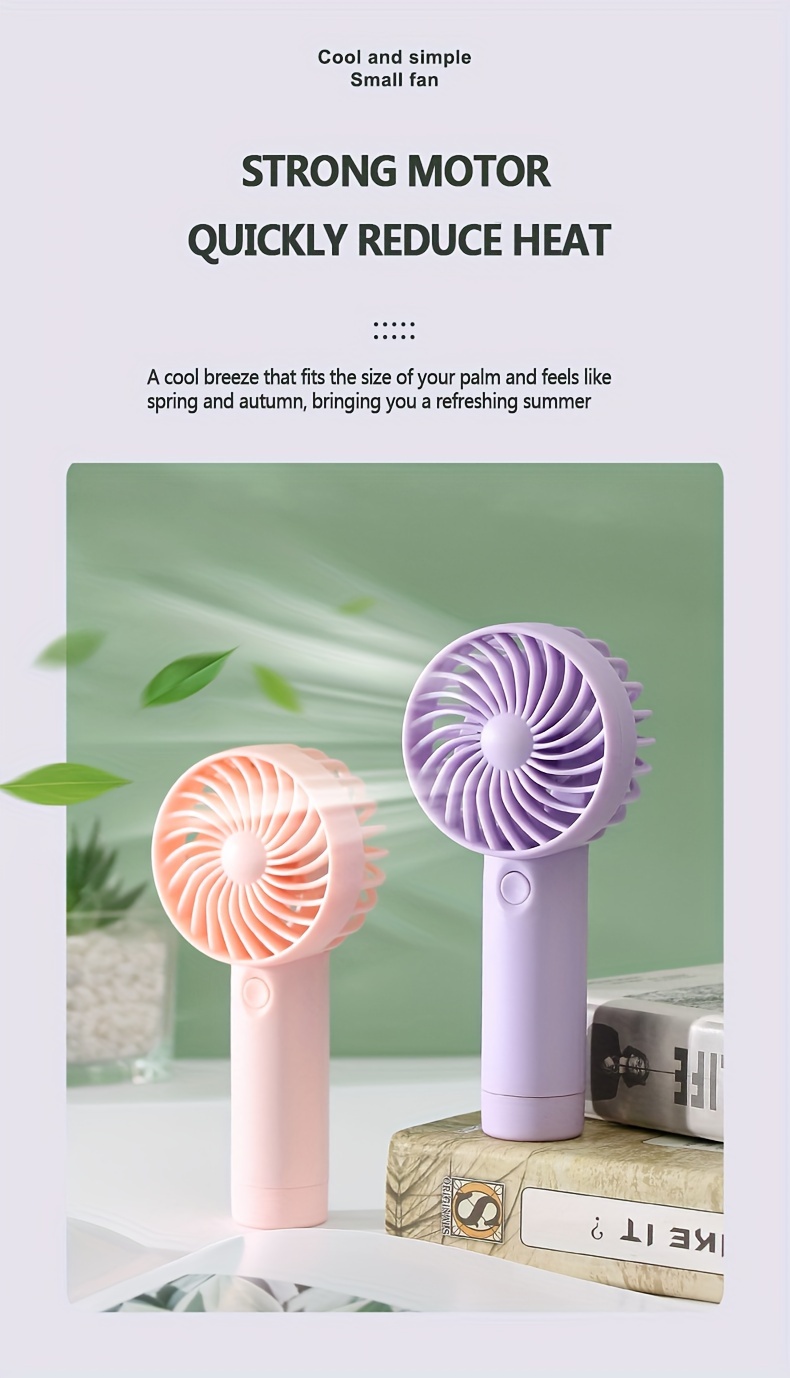 portable handheld fan 3 speed quiet usb rechargeable mini personal fan on the go cooling device assorted colors details 3