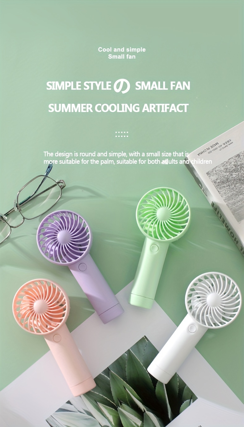 portable handheld fan 3 speed quiet usb rechargeable mini personal fan on the go cooling device assorted colors details 4