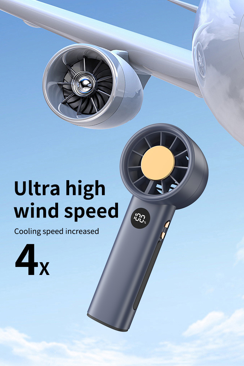 4000mah usb portable fan   turbine handheld fan small wind gun powerful super large wind rechargeable violent long life details 3