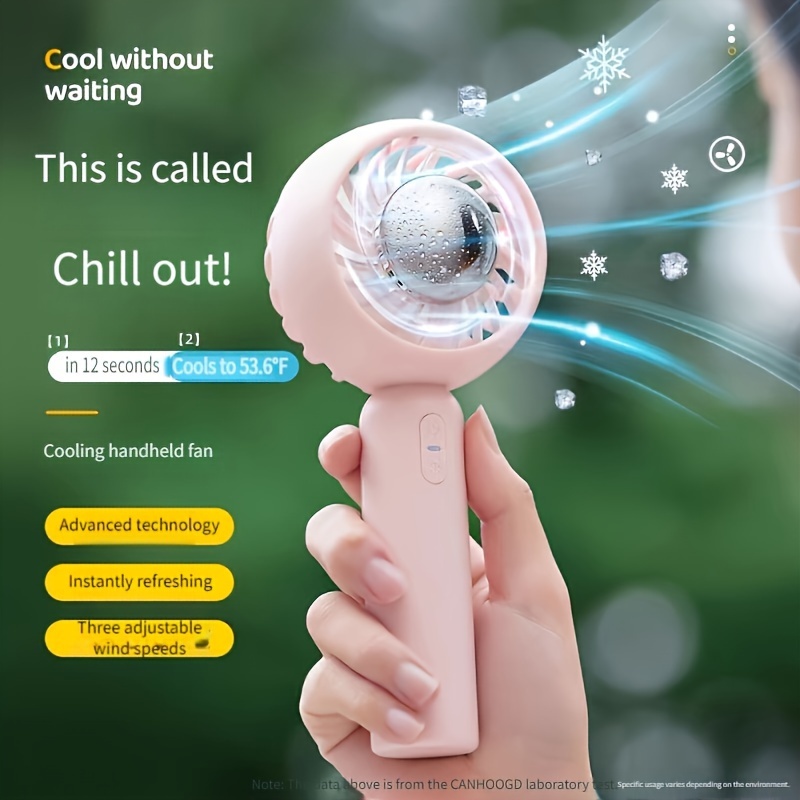 handheld fan cooling 2000mah the real portable mini fan cooling ice cooling mode with 3 speeds hand fans usb rechargeable makeup fan for travel   cool at all times details 2