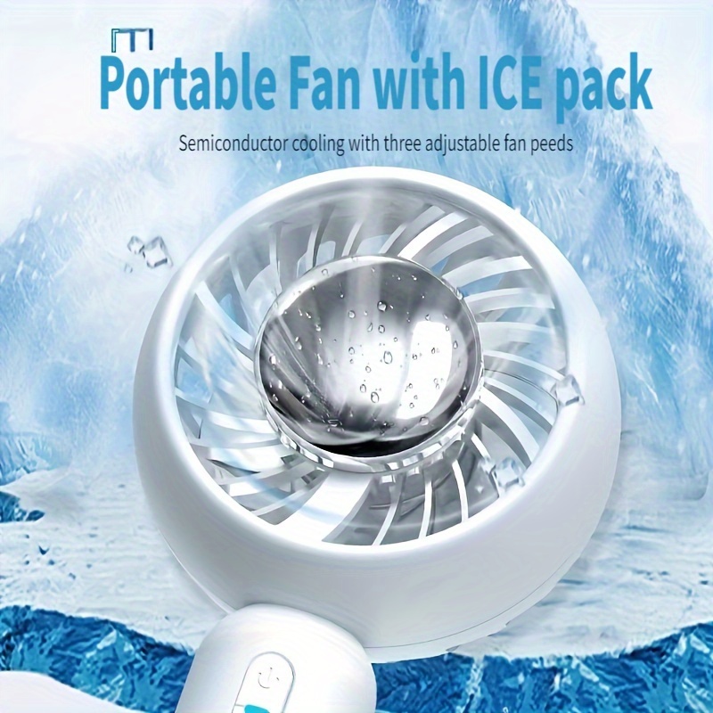 handheld fan cooling 2000mah the real portable mini fan cooling ice cooling mode with 3 speeds hand fans usb rechargeable makeup fan for travel   cool at all times details 4