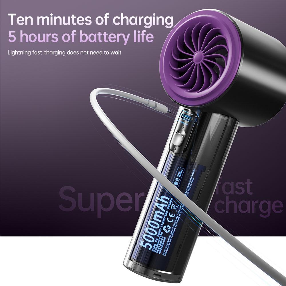 fast shipping3 in 1 handheld portable turbo fan with led   3 modes of emergency lights powerful handheld fan with built in aromatherapy refilling pad rechargeable with 5000mah battery large capacity 100 levels of stepless adjustment details 0