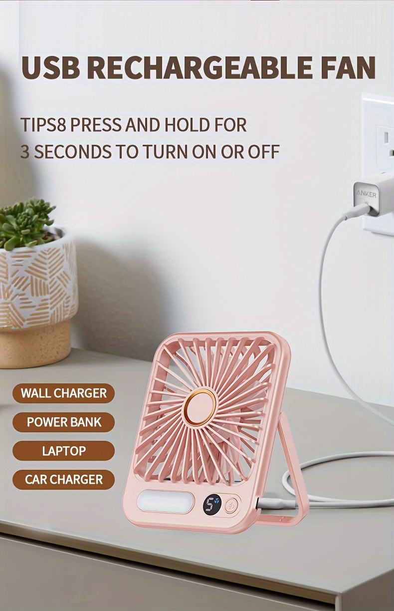 1pc unisex handheld fan portable usb fan charging fan suitable for office home use summer outdoor activities details 0