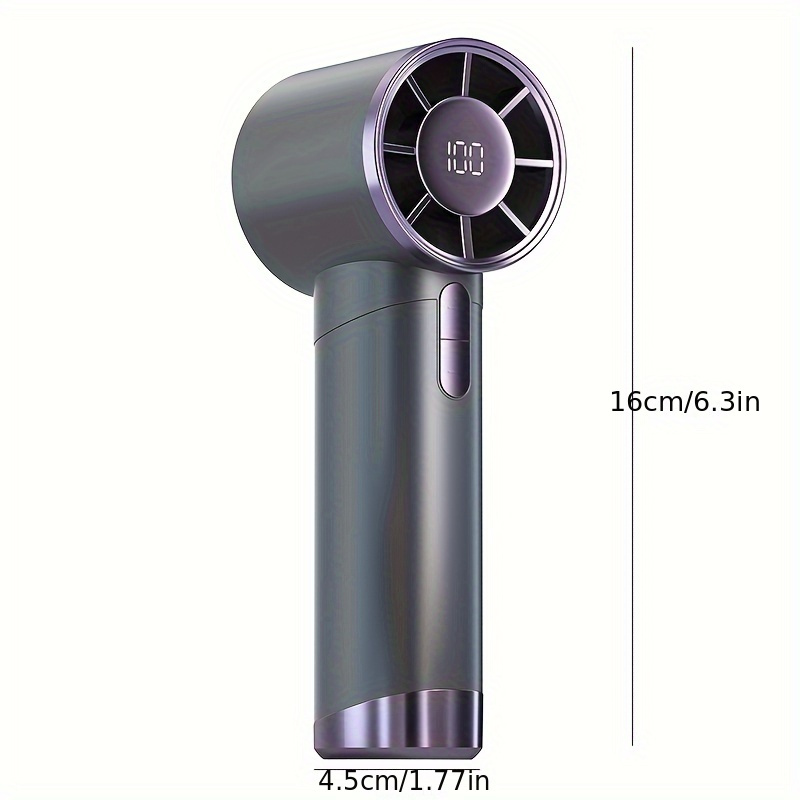 portable handheld fan 100 speeds adjustable turbo mini fan battery rechargeable personal fan with metal body blower digital display mini hair dryer gift for women men travel camping outdoors details 2