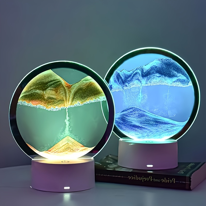 1pc sand art table lamp usb battery powered led light details 0