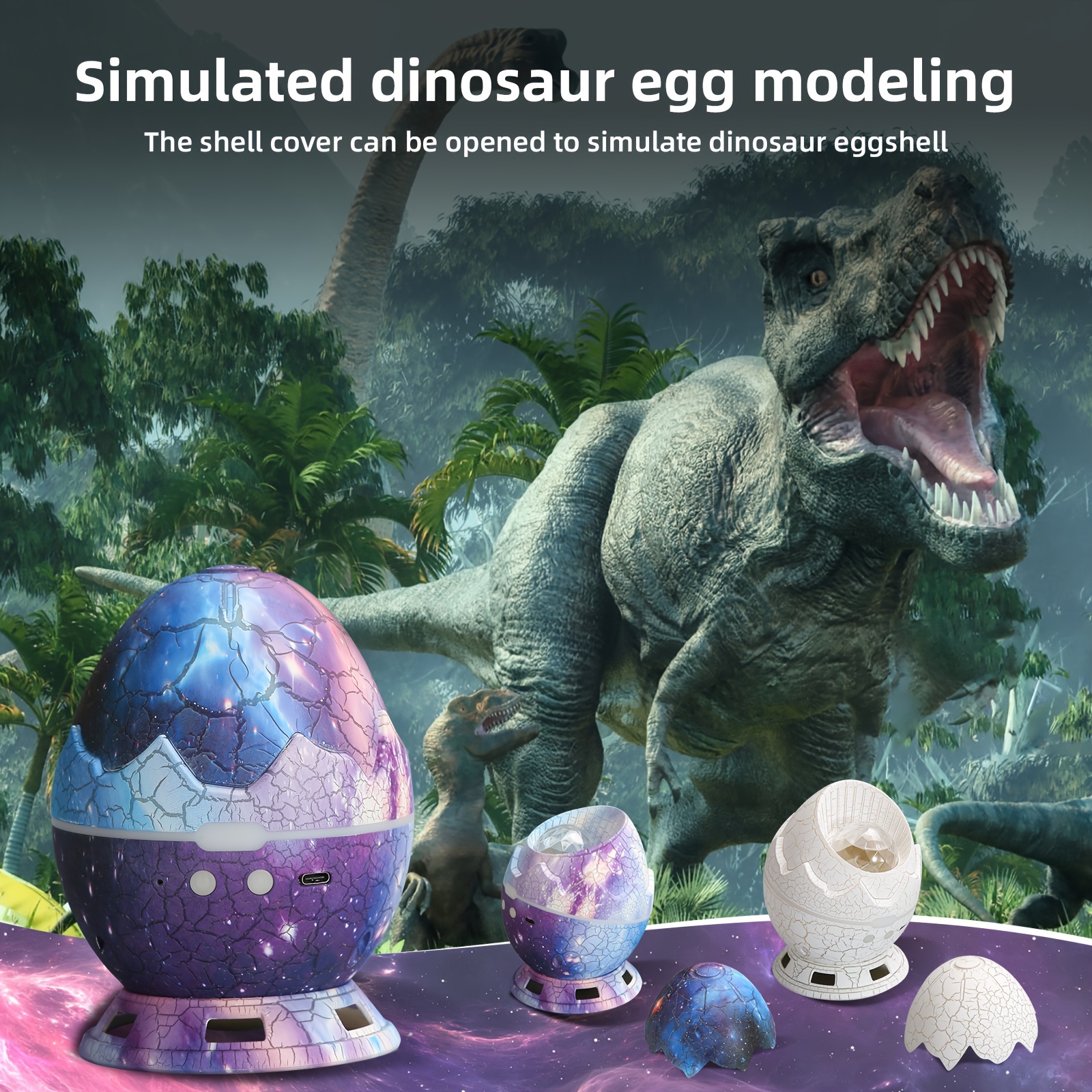 for galaxy star projector night light with dinosaur egg design colorful nebula stars timer remote control perfect gift for christmas parties home theater decor details 7