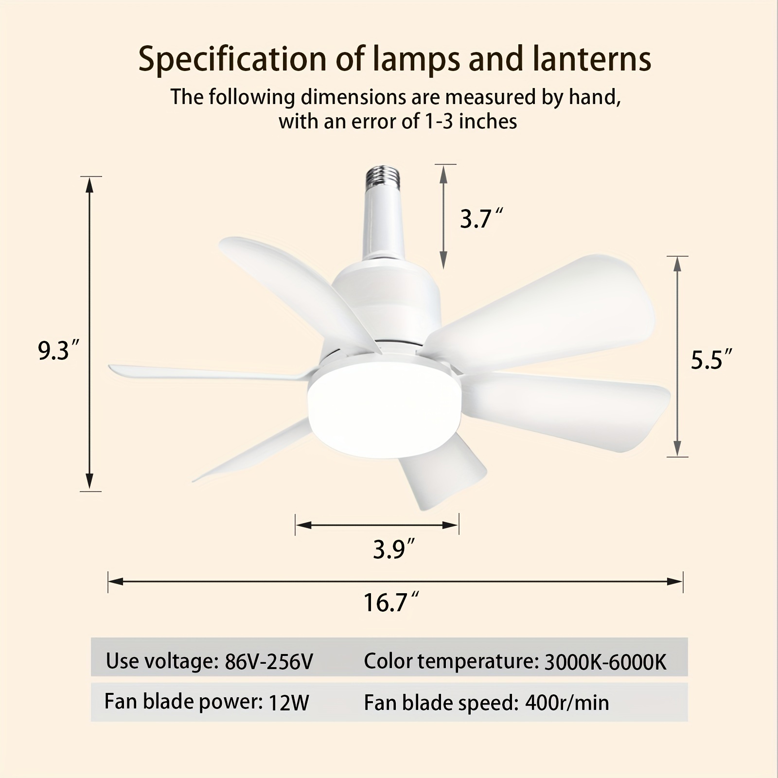 17in socket fan light ceiling fans with lights and remote screw in small ceiling fan replacement for light bulb dimmable 3 color lights 2000 lumens ceiling fan for bedroom kitchen living room details 1