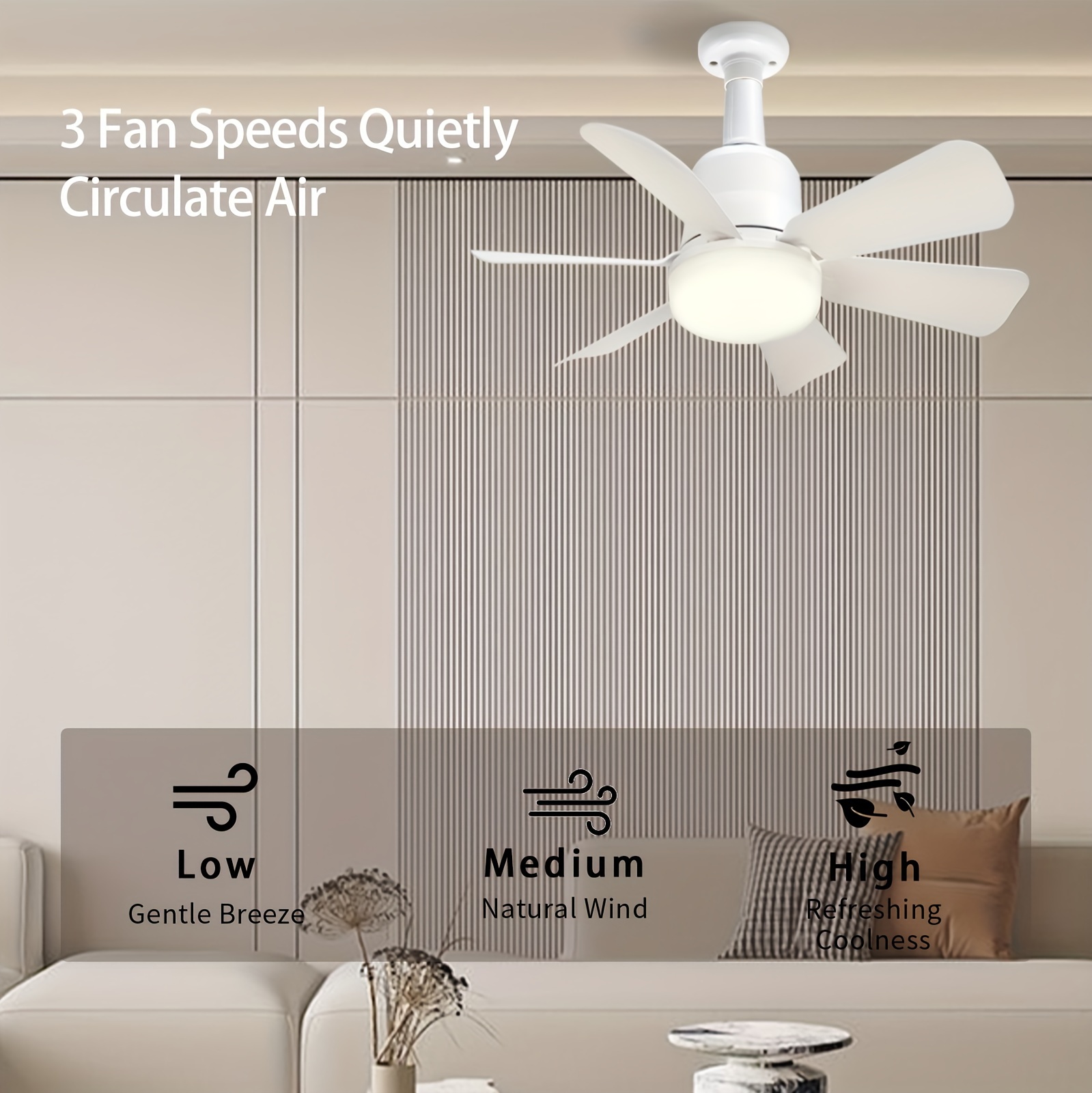 17in socket fan light ceiling fans with lights and remote screw in small ceiling fan replacement for light bulb dimmable 3 color lights 2000 lumens ceiling fan for bedroom kitchen living room details 4