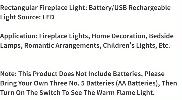 1pc fireplace lantern stove lamp simulation flame light usb battery operated rectangle no heater function for home decor indoor christmas ornaments details 6