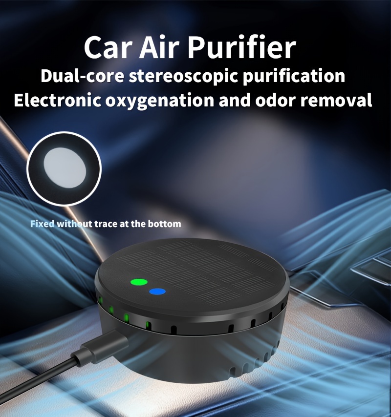 usb powered car   compact quiet odor eliminator for pet food and smoke smells with solar panel option details 4