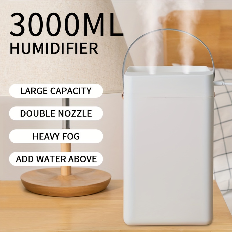 3000ml 101 44oz usb air humidifier with dual nozzles can be used for essential oil aroma suitable for home office purification details 1