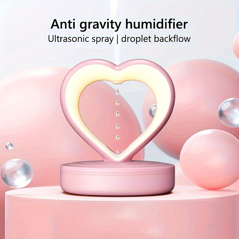 anti gravity large mist output humidifier with creative water drop backflow usb powered for home and office air quality enhancement no battery 36v and below details 3