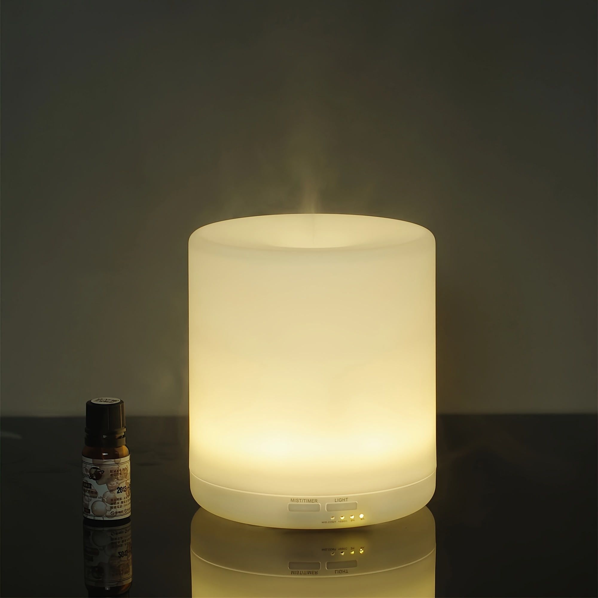 400ml pure white plastic warm yellow light aroma diffuser details 1