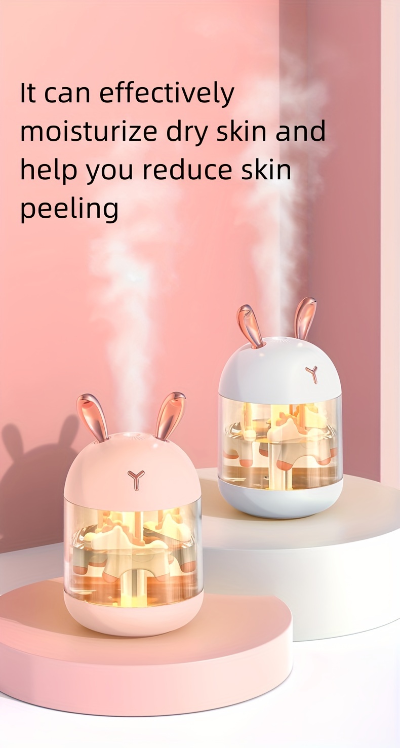 adorable pet themed humidifier with dual mist modes 10 hour battery life 7 color led lights quiet operation auto shut off perfect for bedrooms kids rooms and home offices details 0