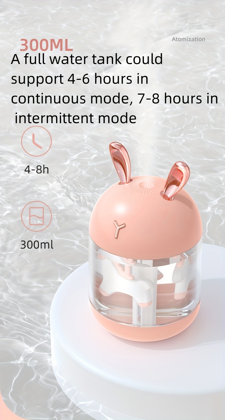 adorable pet themed humidifier with dual mist modes 10 hour battery life 7 color led lights quiet operation auto shut off perfect for bedrooms kids rooms and home offices details 2