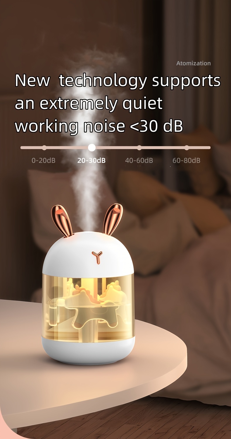 adorable pet themed humidifier with dual mist modes 10 hour battery life 7 color led lights quiet operation auto shut off perfect for bedrooms kids rooms and home offices details 4